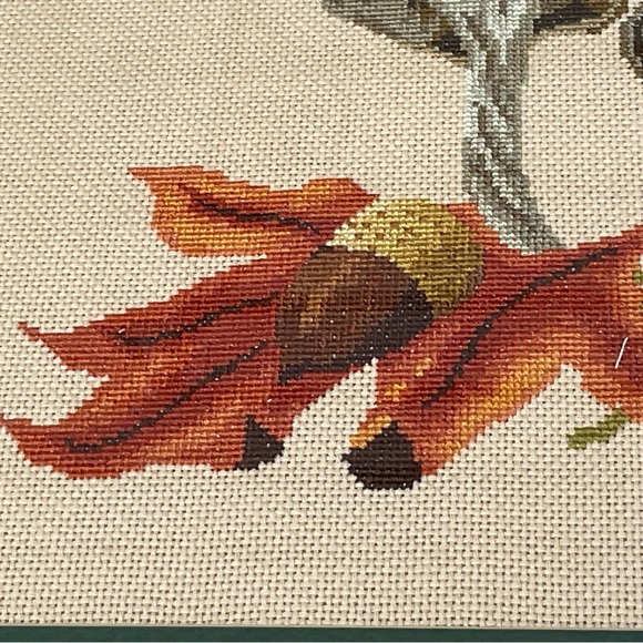 Handmade Needlepoint Mushrooms Framed Set of 3 Cottagecore Rustic Decor Art - Picture 5 of 8